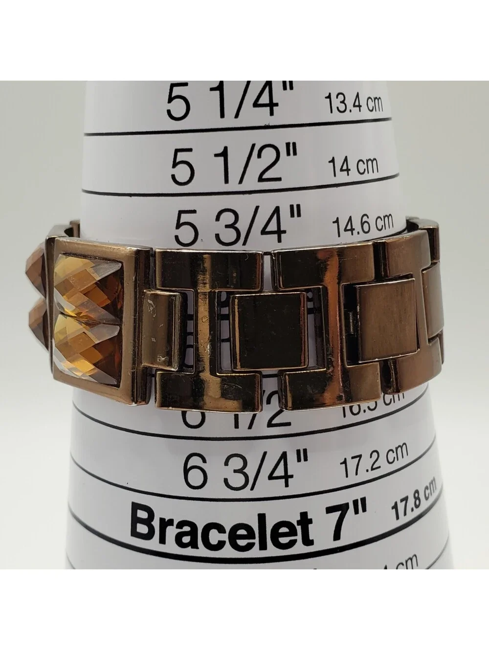 Valletta Rectangle Prisim Watch Women 21mm Bronze Tone New Battery